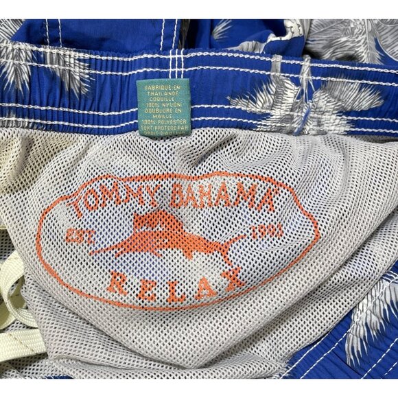 Tommy Bahama Men's Swim Trunks Palms XXL Blue Silver Board Short - Picture 3 of 9